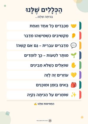 תצוגה מקדימה: כללי הכיתה